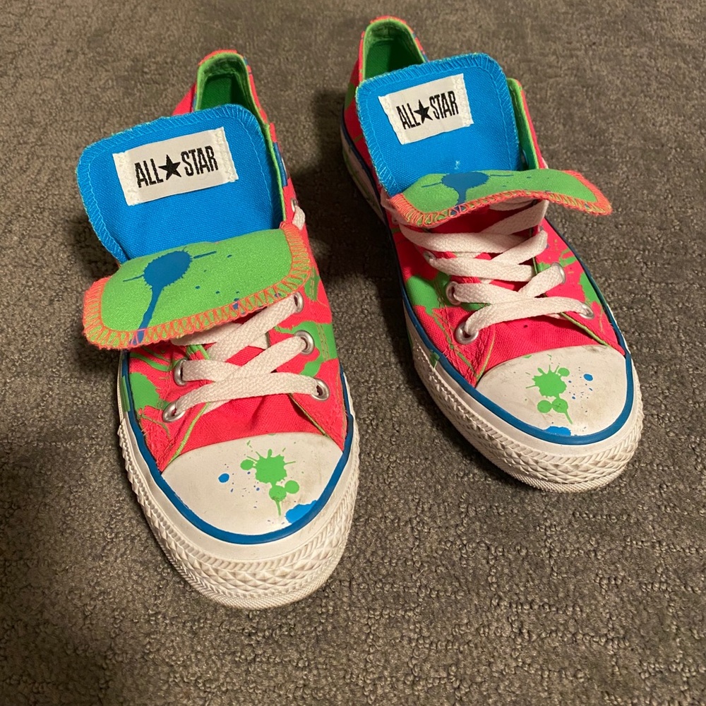 Neon Paint Splatter Converse All Stars